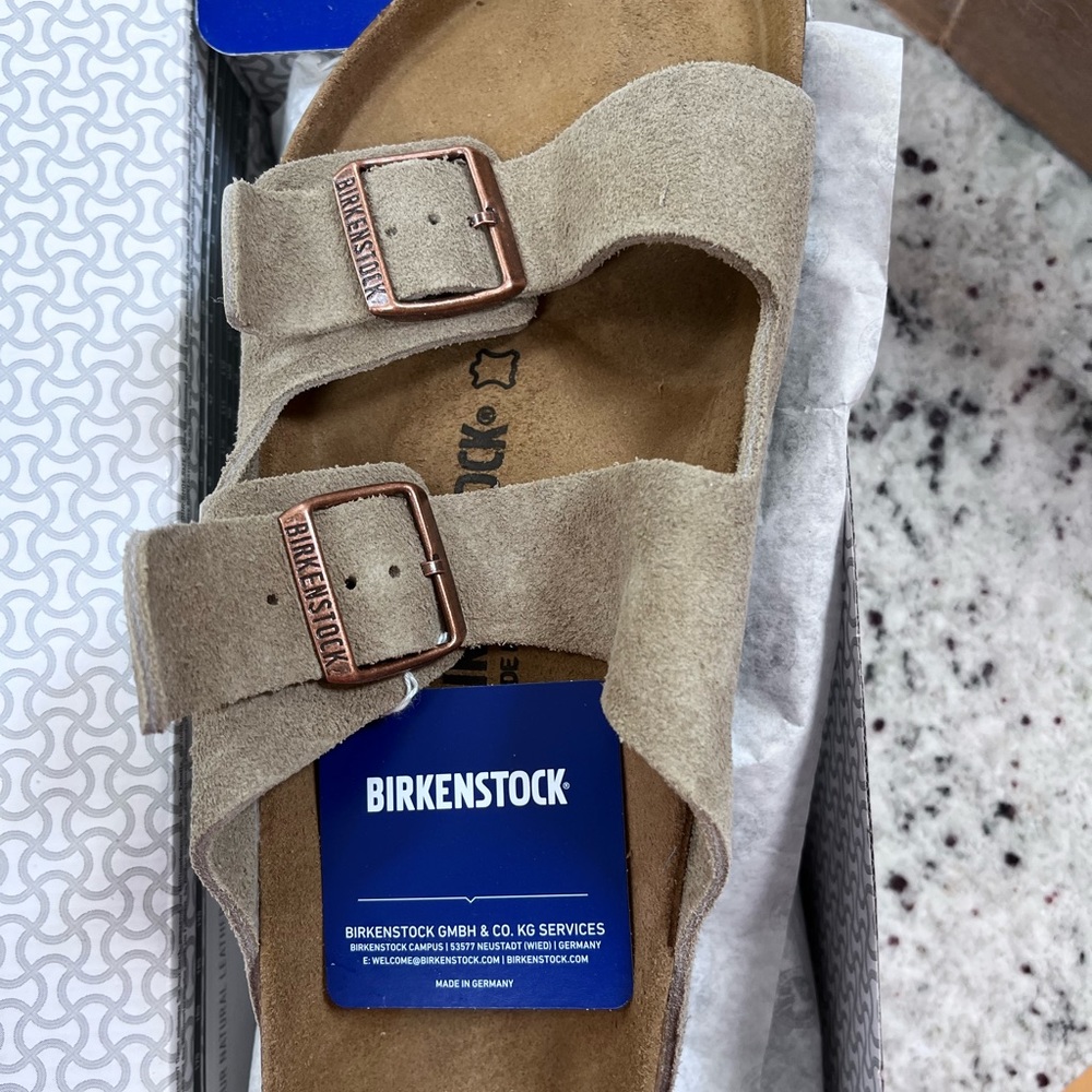 Birkenstock Men’s Arizona Suede Leather. New in box.